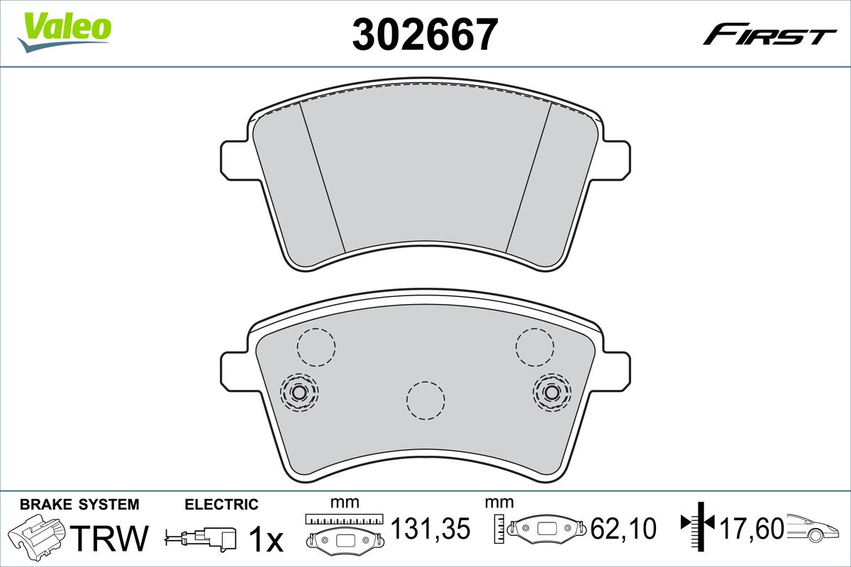 VALEO Fékbetét, mind 302667_VALEO